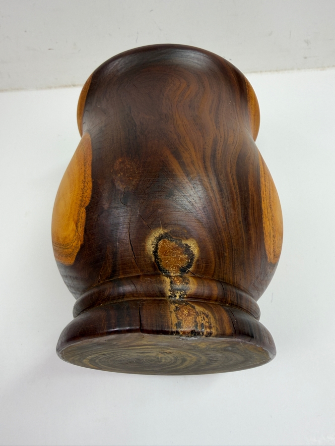 Wooden Mortar And Pestle With Natural Wood Grain Pattern 6'H (RSF) [Photo 4]