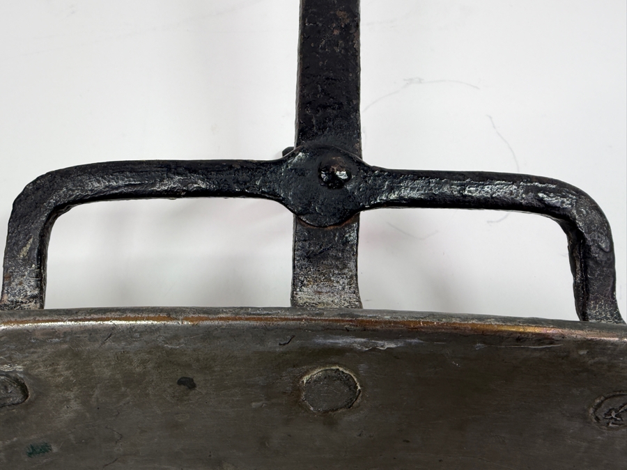 Antique French Copper Lechefrite Dripping Pan With Wrought Iron Handle 17'W X 21'L X 3'H (RSF) [Photo 8]