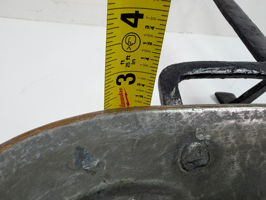 Antique French Copper Lechefrite Dripping Pan With Wrought Iron Handle 17'W X 21'L X 3'H (RSF) [Photo 11]