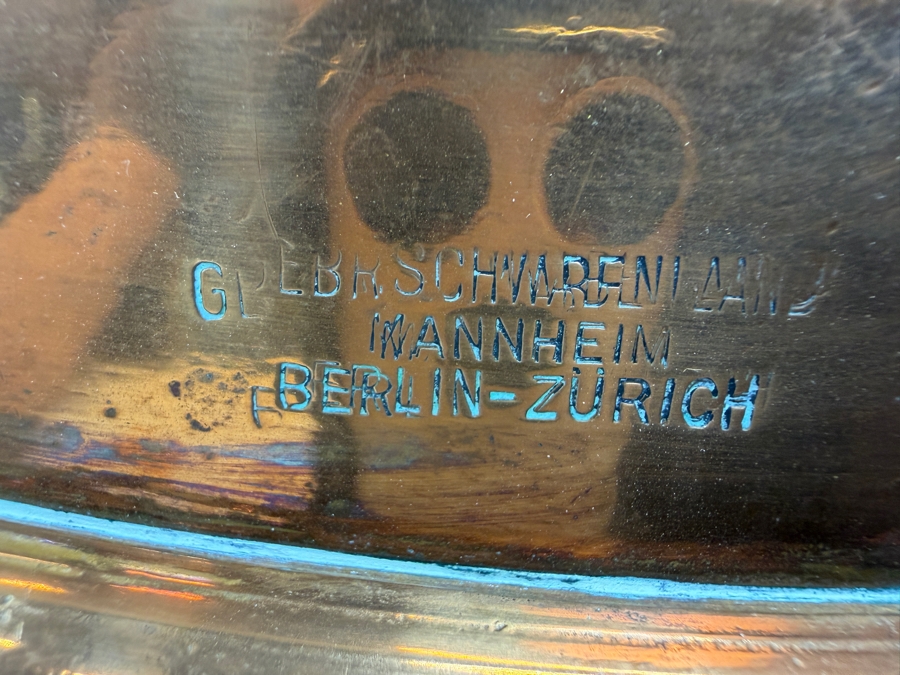 Vintage Gebruder Schwabenland German Hand Wrought Copper Bowl Pot With Wrought Iron Handles Mannheim Berlin-Zurich 17W X 9H (RSF) [Photo 7]