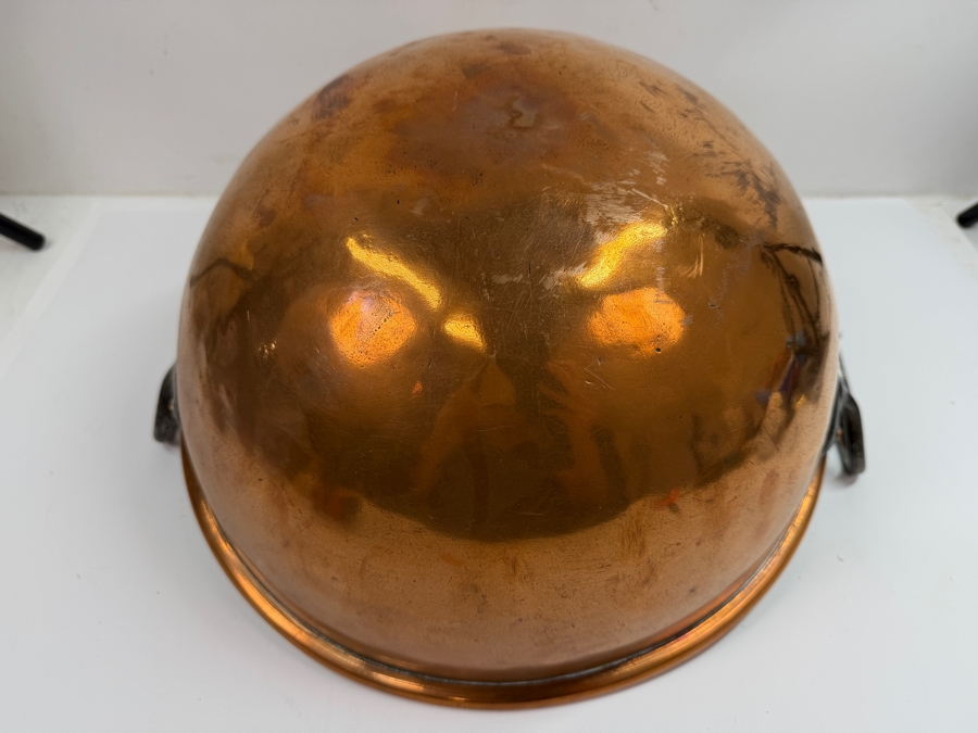 Vintage Gebruder Schwabenland German Hand Wrought Copper Bowl Pot With Wrought Iron Handles Mannheim Berlin-Zurich 17W X 9H (RSF) [Photo 10]