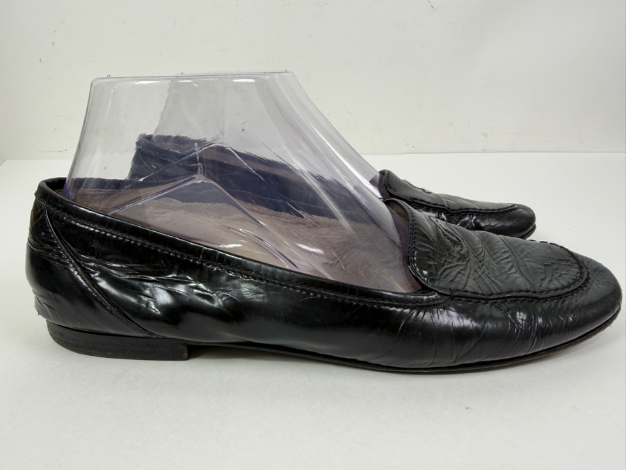 Authentic Vintage Chanel Black Patent Leather Loafers With Iconic 'CC' Logo Size 38.5 (HA)
 [Photo 8]