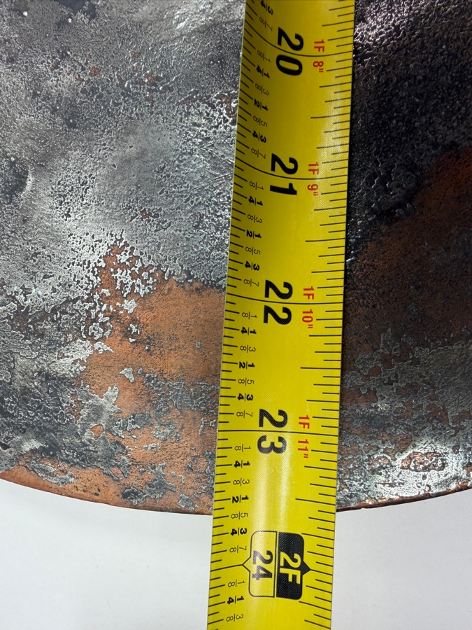 Antique Flat Copper Lid With Wrought Iron Handle Stamped '35' 13.5W X 23.5L (RSF) [Photo 6]