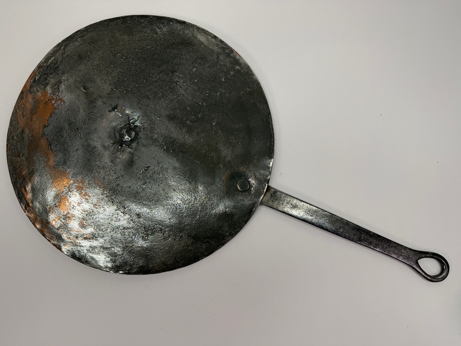 Antique Flat Copper Lid With Wrought Iron Handle Stamped '35' 13.5W X 23.5L (RSF) [Photo 4]