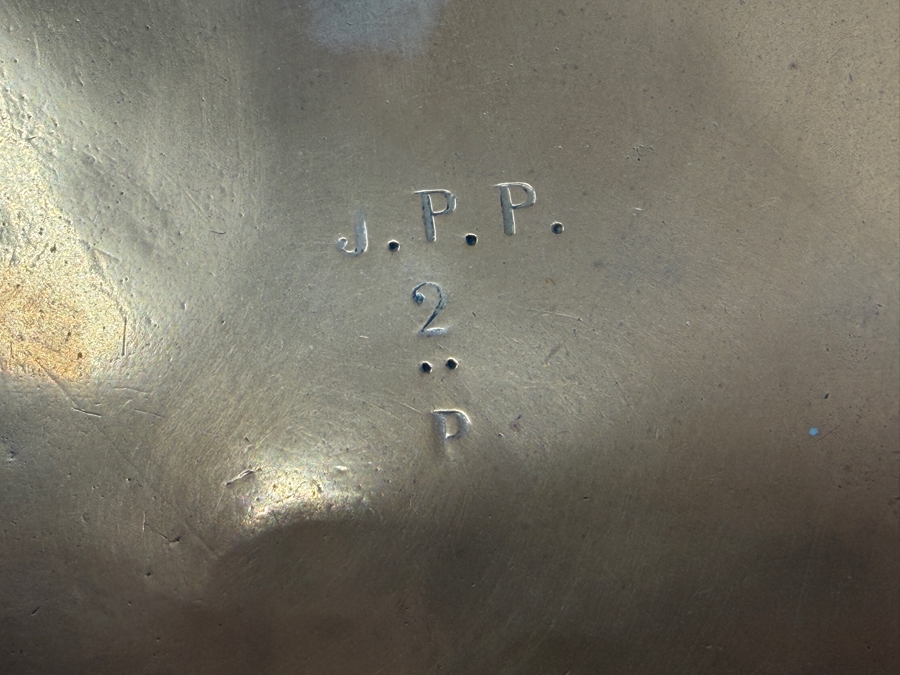 Antique Flat Copper Lid With Wrought Iron Handle Stamped 'J. P. P.' 13W X 22L (RSF) [Photo 2]