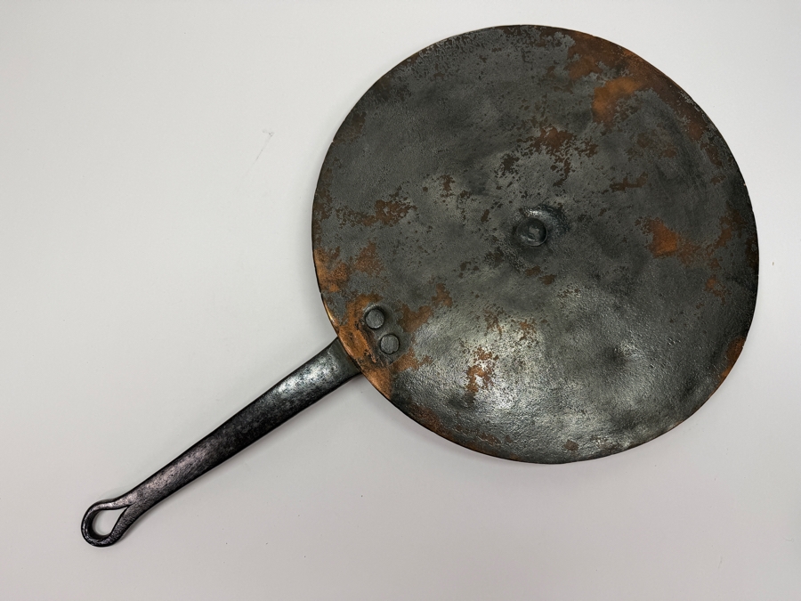 Antique Flat Copper Lid With Wrought Iron Handle Stamped 'J. P. P.' 13W X 22L (RSF) [Photo 5]