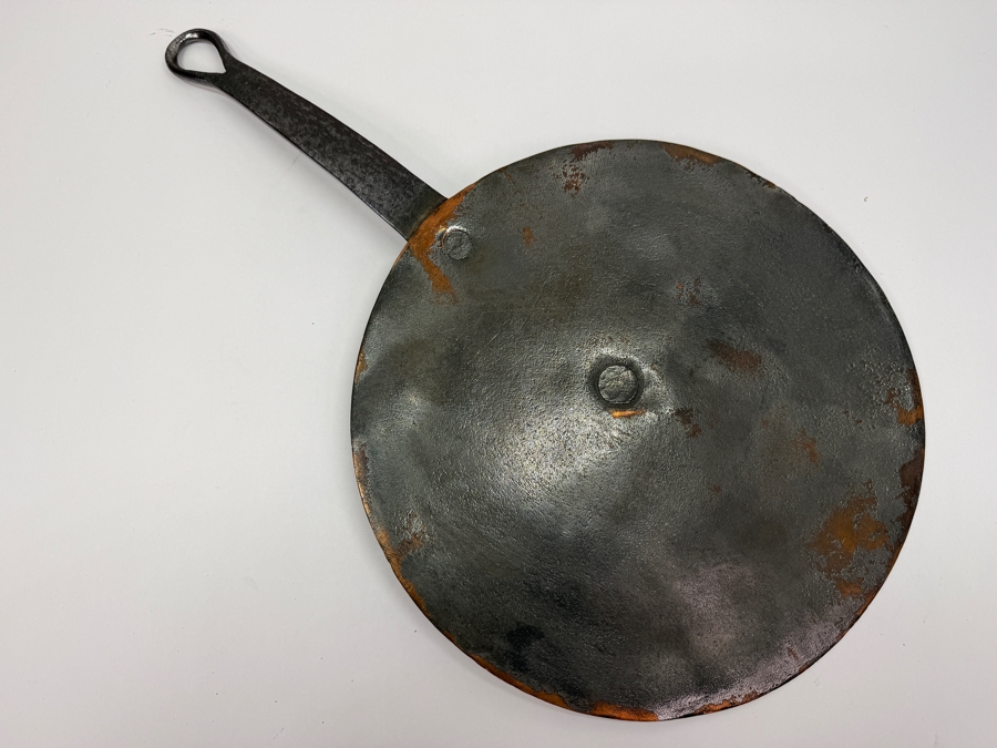 Antique Flat Copper Lid With Wrought Iron Handle Stamped 'B' 11W X 19L (RSF) [Photo 4]