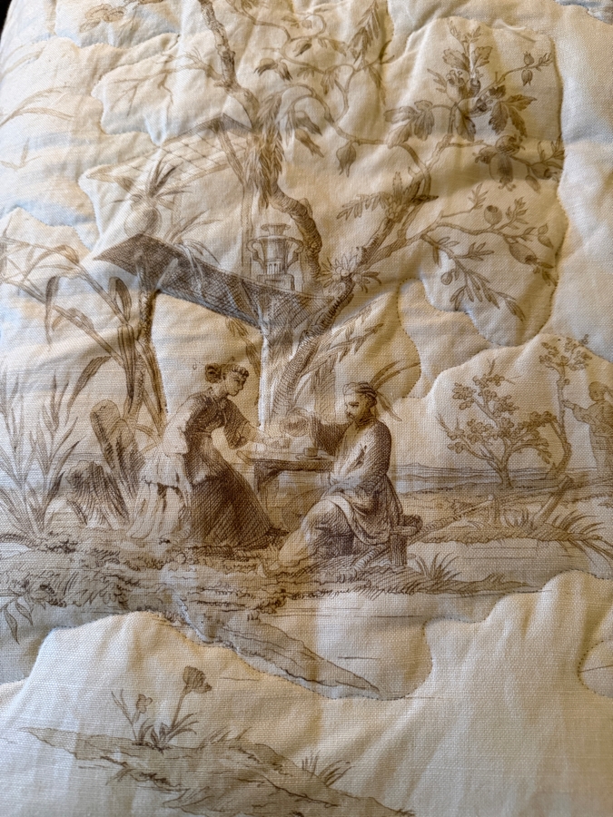 Pair Of Wooden Twin Beds With Scalamandre Voyage En Chine Bedding And Bed Canopy 47'W X 64.5'H X 88'L [Photo 16]