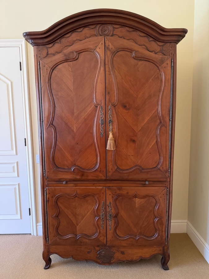 Exceptional Antique French Carved Wooden Armoire Cabinet 51.5W X 24D X 98H