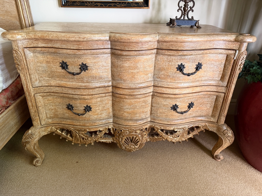 Pair Of Large 2-Drawer Bedside Tables Nightstands 52W X 24D X 35H