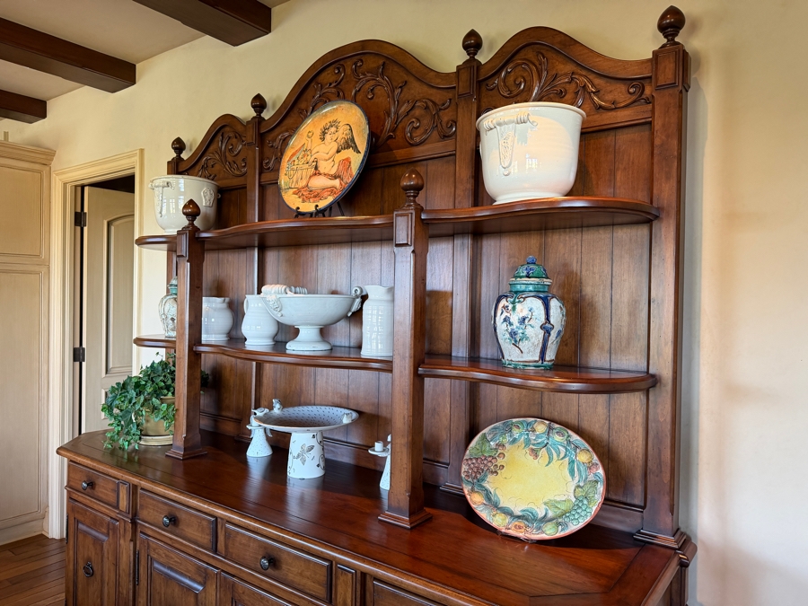 Large Wooden Custom 2-Piece Cabinet With Hutch Designed And Built By Martin Van Court (VanCourt) Studios In Van Nuys, CA 98.5W X 26D X 107H [Photo 3]