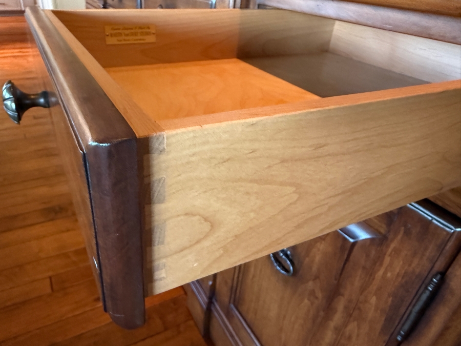 Large Wooden Custom 2-Piece Cabinet With Hutch Designed And Built By Martin Van Court (VanCourt) Studios In Van Nuys, CA 98.5W X 26D X 107H [Photo 6]