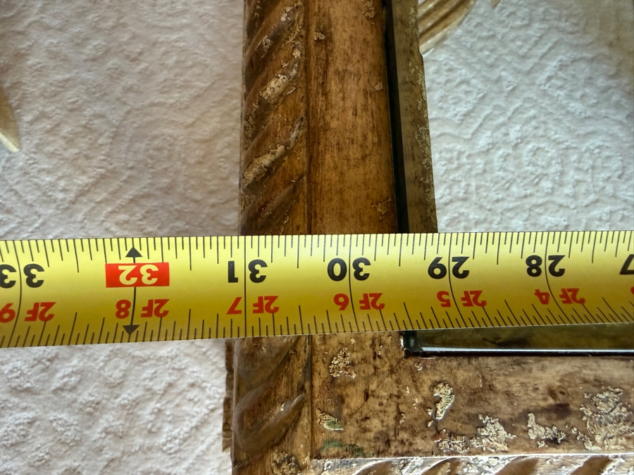 Baroque Style Glass Top Cocktail Table With Wooden Base 59W X 31D X 20.5H [Photo 8]