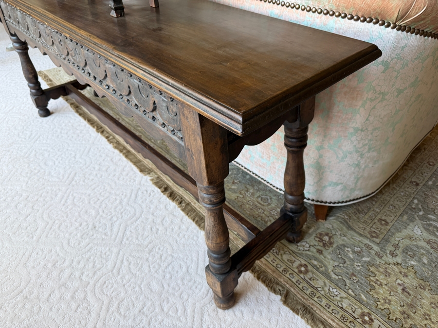 Carved Wooden Sofa Console Table 70W X 19D X 30H [Photo 4]