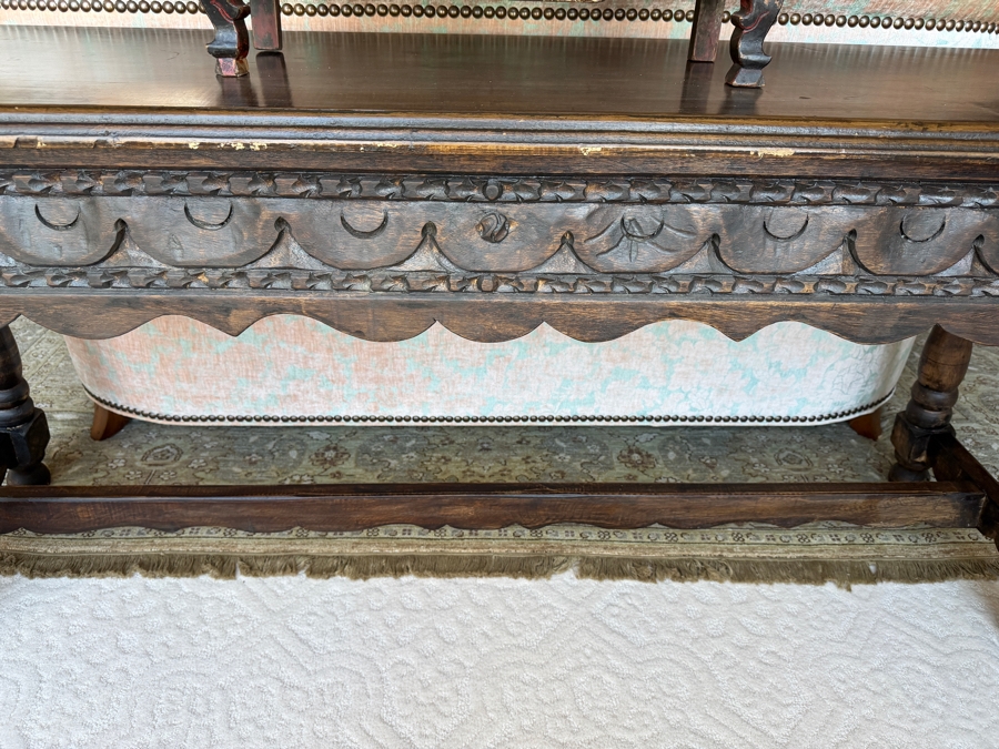 Carved Wooden Sofa Console Table 70W X 19D X 30H [Photo 2]