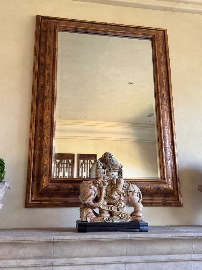 HUGE Gold Tone Beveled Glass Wall Mirror 56W X 78H [Photo 3]