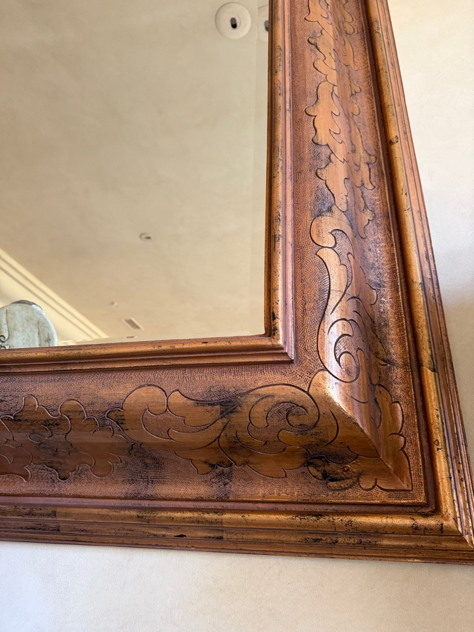 HUGE Gold Tone Beveled Glass Wall Mirror 56W X 78H [Photo 9]