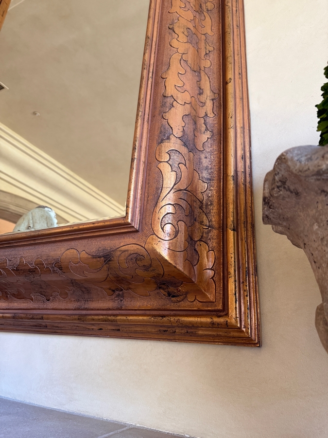 HUGE Gold Tone Beveled Glass Wall Mirror 56W X 78H [Photo 8]