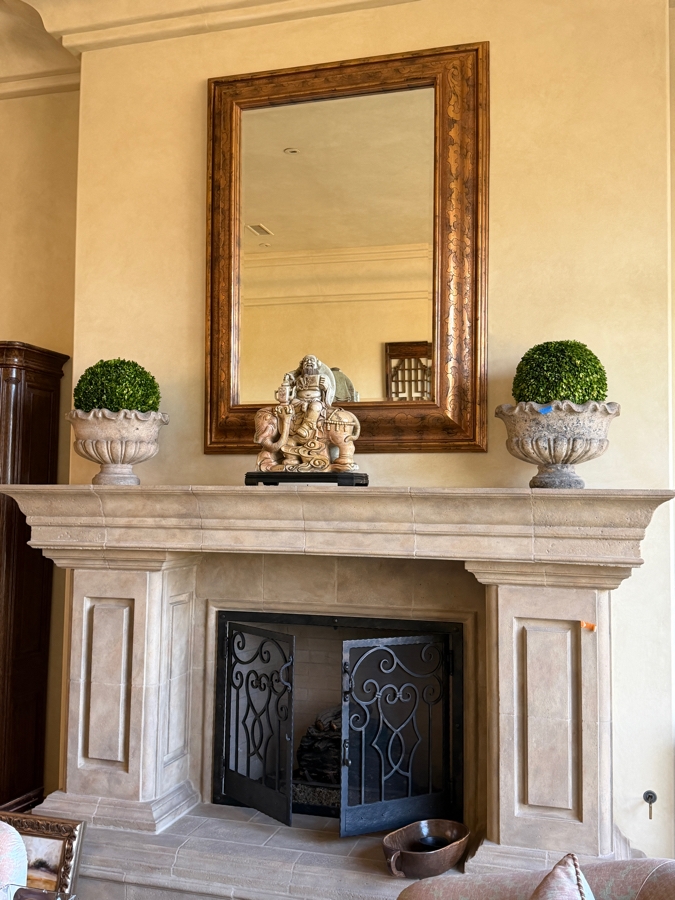 HUGE Gold Tone Beveled Glass Wall Mirror 56W X 78H