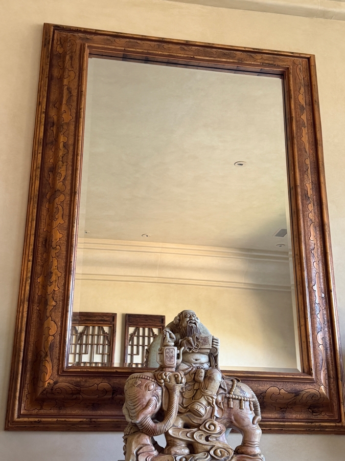 HUGE Gold Tone Beveled Glass Wall Mirror 56W X 78H [Photo 2]