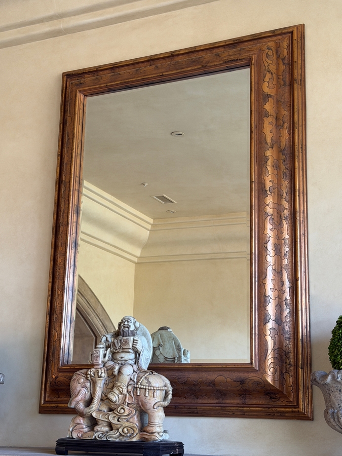 HUGE Gold Tone Beveled Glass Wall Mirror 56W X 78H [Photo 7]