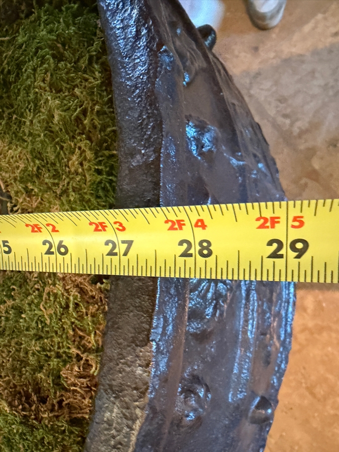 Huge Cast Iron Footed Urn Metal Planter 27.5W X 30H With Artificial Indoor Plant [Photo 6]