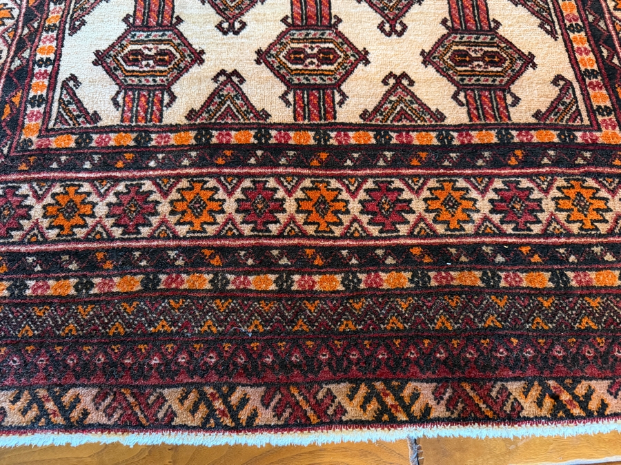 Vintage Hand Woven Wool Bokhara Area Rug 44 X 79 [Photo 7]