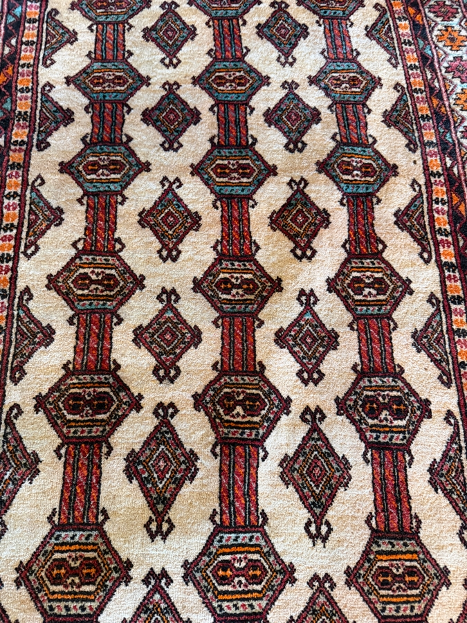 Vintage Hand Woven Wool Bokhara Area Rug 44 X 79 [Photo 6]