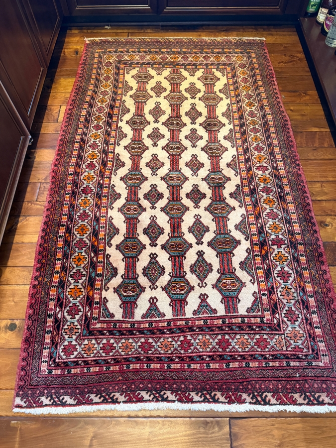 Vintage Hand Woven Wool Bokhara Area Rug 44 X 79 [Photo 2]
