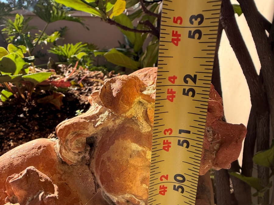 Vintage Figural Cherub Terracotta Planter 30W X 52H [Photo 8]