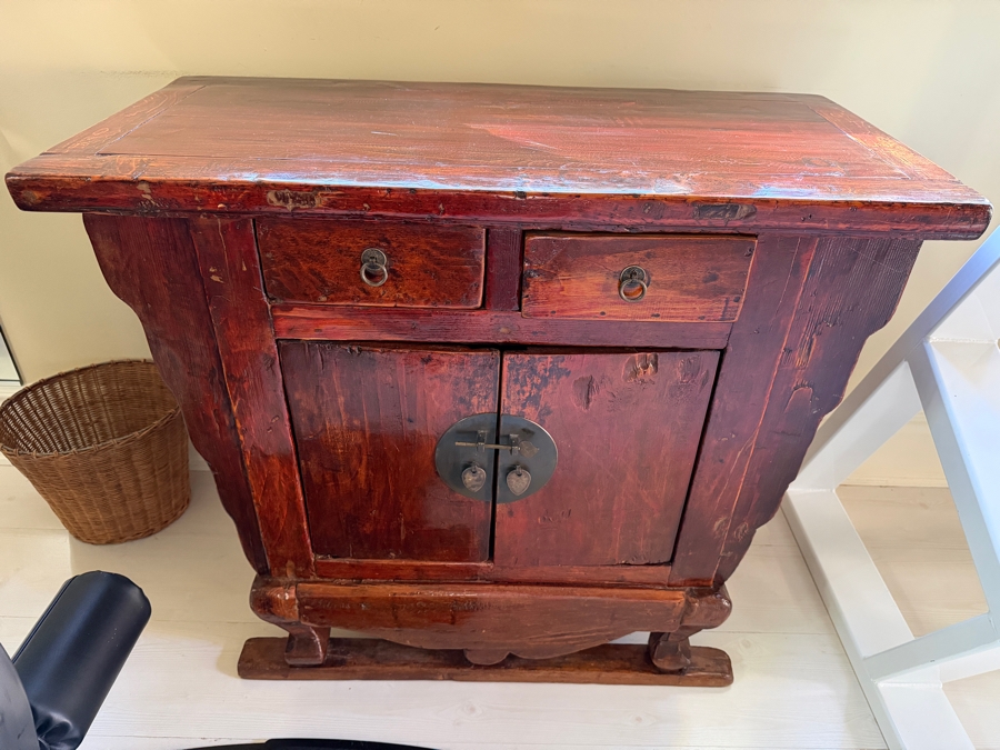 Antique Chinese Wooden Altar Cabinet Table 35W X 17D X 30H [Photo 2]