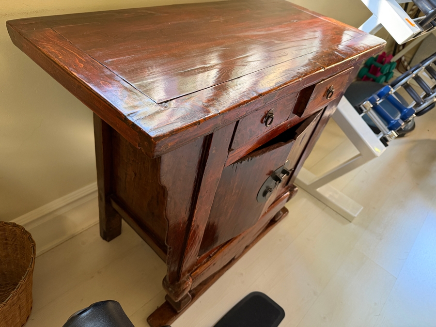 Antique Chinese Wooden Altar Cabinet Table 35W X 17D X 30H [Photo 6]