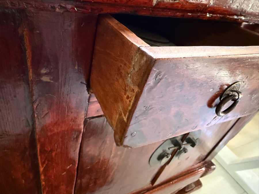 Antique Chinese Wooden Altar Cabinet Table 35W X 17D X 30H [Photo 4]