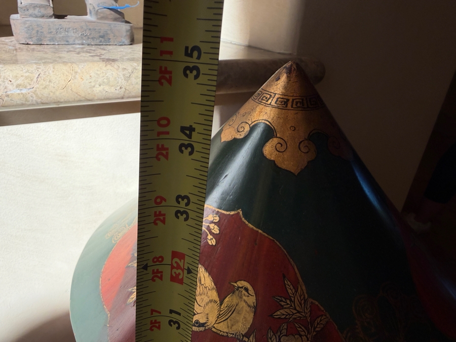 Vintage Chinese Three Tiered Lacquer Wedding Basket With Stand 16W X 35H [Photo 5]