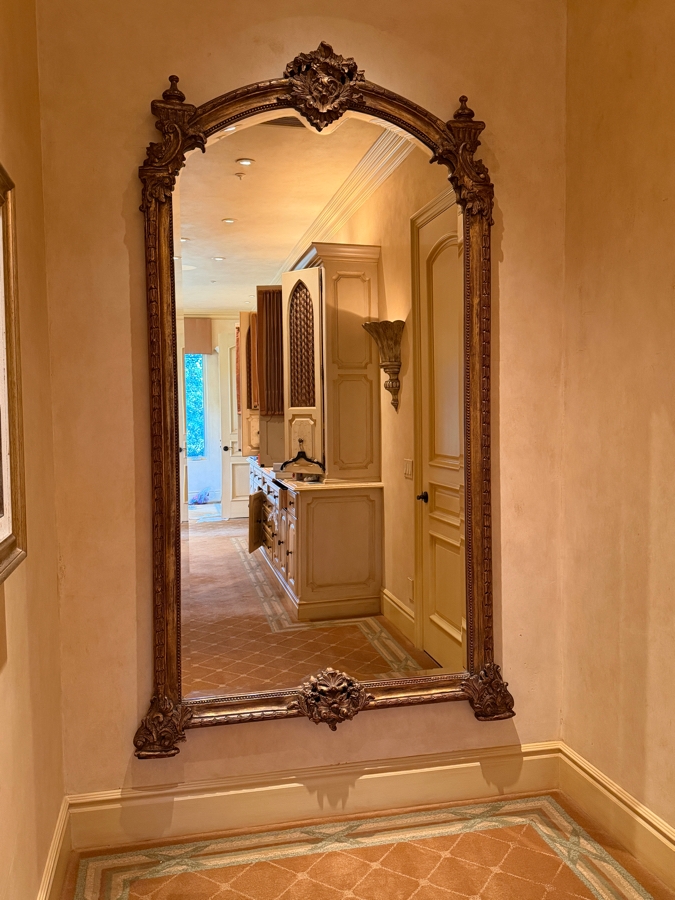 Stunning Large Gilt Wooden Beveled Glass Wall Mirror 53W X 90H [Photo 5]