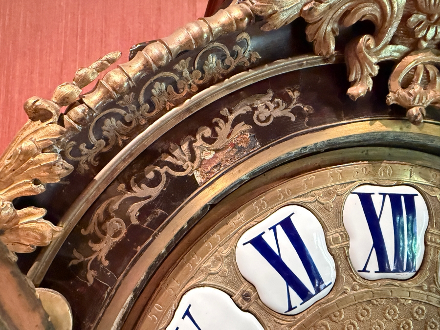 Exceptional Jean-Philippe Gosselin Antique 18th Century French Boulle Bracket Clock Featuring Elaborate Boulle-Style Marquetry With Tortoiseshell And Cut Gilt Brass Inlay Gosselin Paris France Working / Running 15W X 8D X 28H Estimate $10,000-$14,000 [Photo 9]