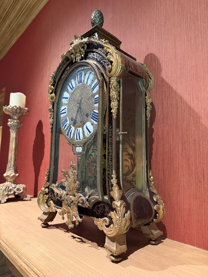 Exceptional Jean-Philippe Gosselin Antique 18th Century French Boulle Bracket Clock Featuring Elaborate Boulle-Style Marquetry With Tortoiseshell And Cut Gilt Brass Inlay Gosselin Paris France Working / Running 15W X 8D X 28H Estimate $10,000-$14,000 [Photo 13]