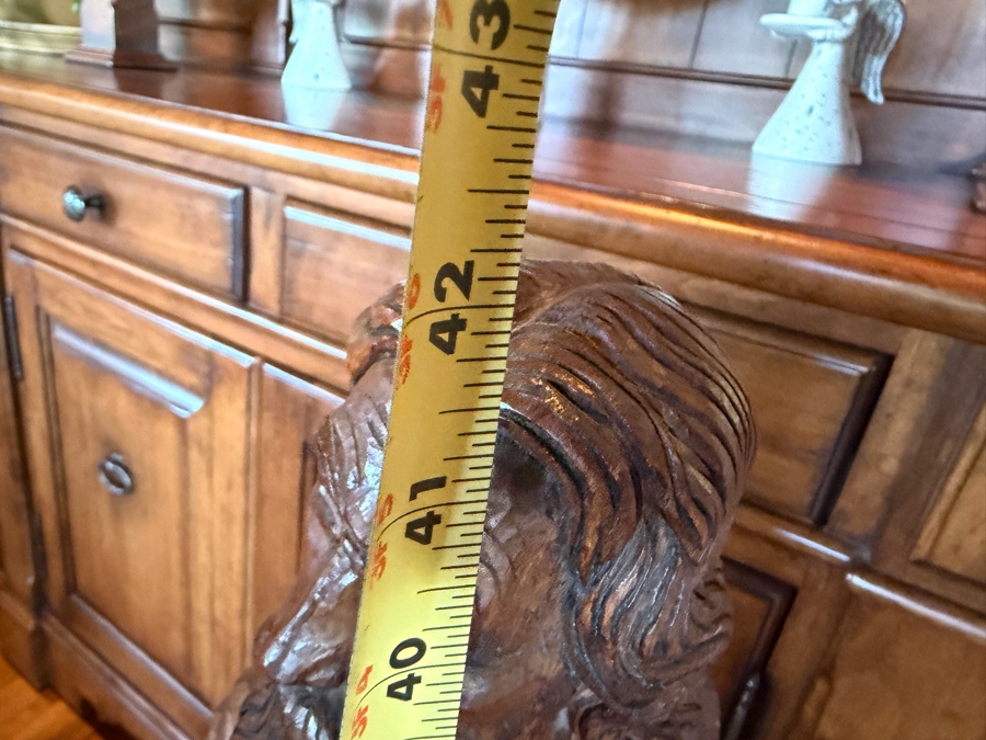 Antique Carved Wooden Religious Statues 42'H (Damage To One Of The Hands Shown In Photos) (RSF) [Photo 13]