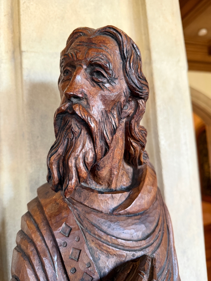 Antique Carved Wooden Religious Statues 42'H (Damage To One Of The Hands Shown In Photos) (RSF) [Photo 2]