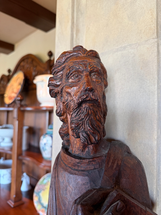 Antique Carved Wooden Religious Statues 42'H (Damage To One Of The Hands Shown In Photos) (RSF) [Photo 11]