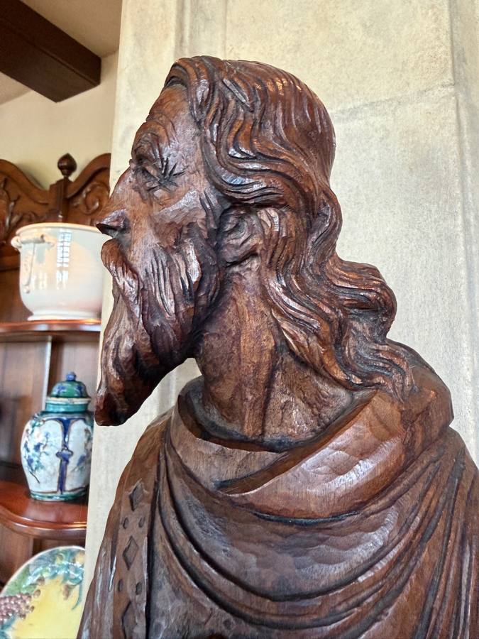 Antique Carved Wooden Religious Statues 42'H (Damage To One Of The Hands Shown In Photos) (RSF) [Photo 6]