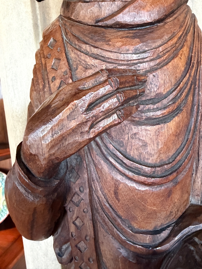 Antique Carved Wooden Religious Statues 42'H (Damage To One Of The Hands Shown In Photos) (RSF) [Photo 5]