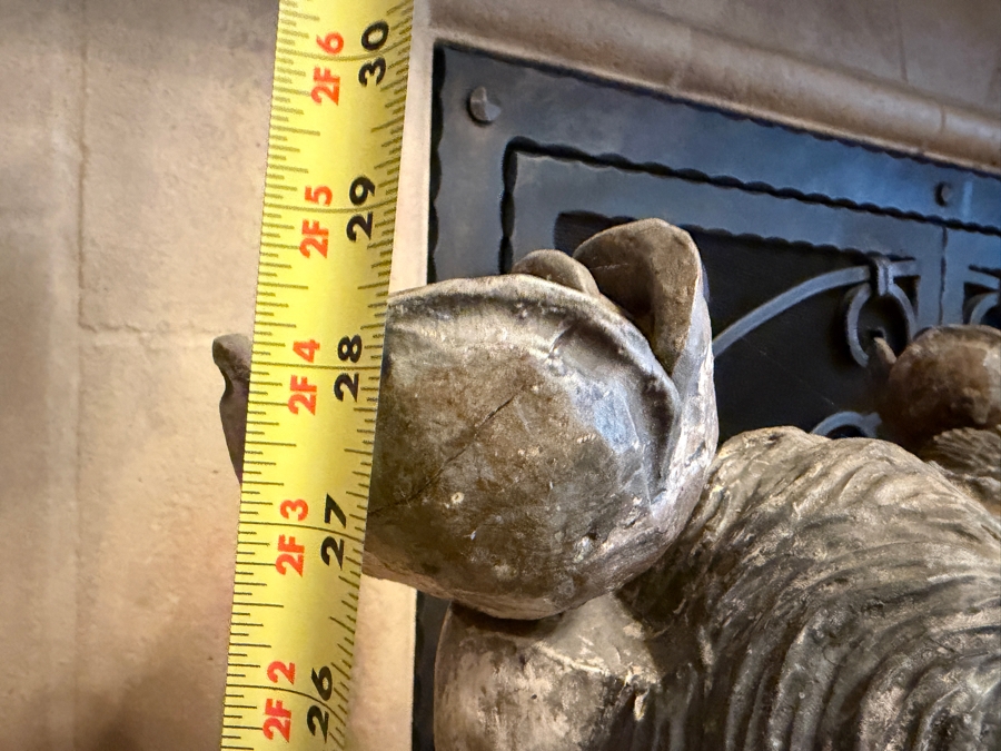 Pair Of Antique Carved Wooden Cherubs With Glass Eyes 29'H (RSF) [Photo 14]