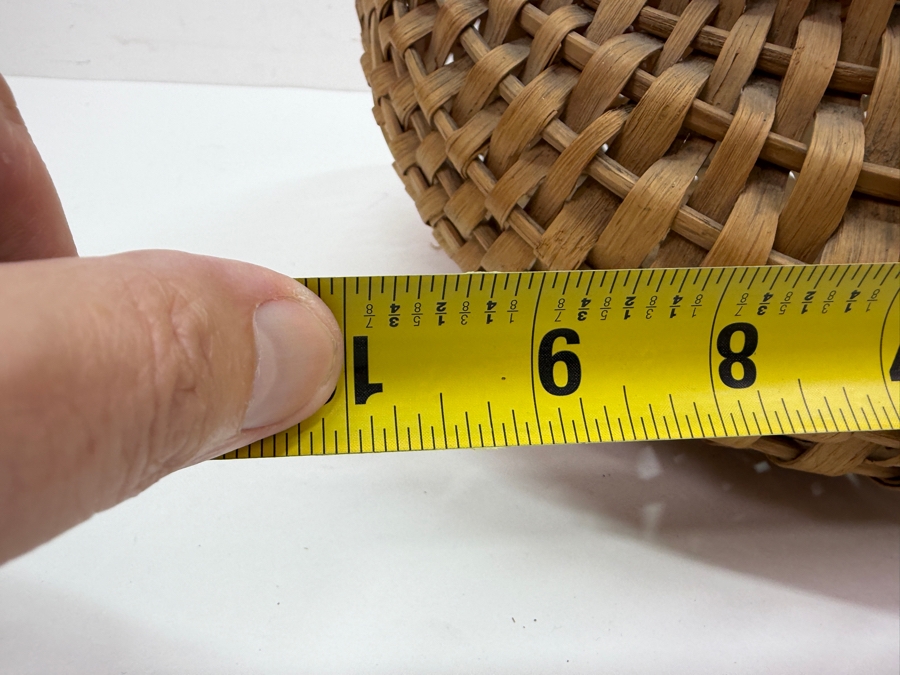 Vintage Handwoven White Oak Splint Buttocks Gathering Basket 11'W 11'D X 9'H (RSF) [Photo 8]