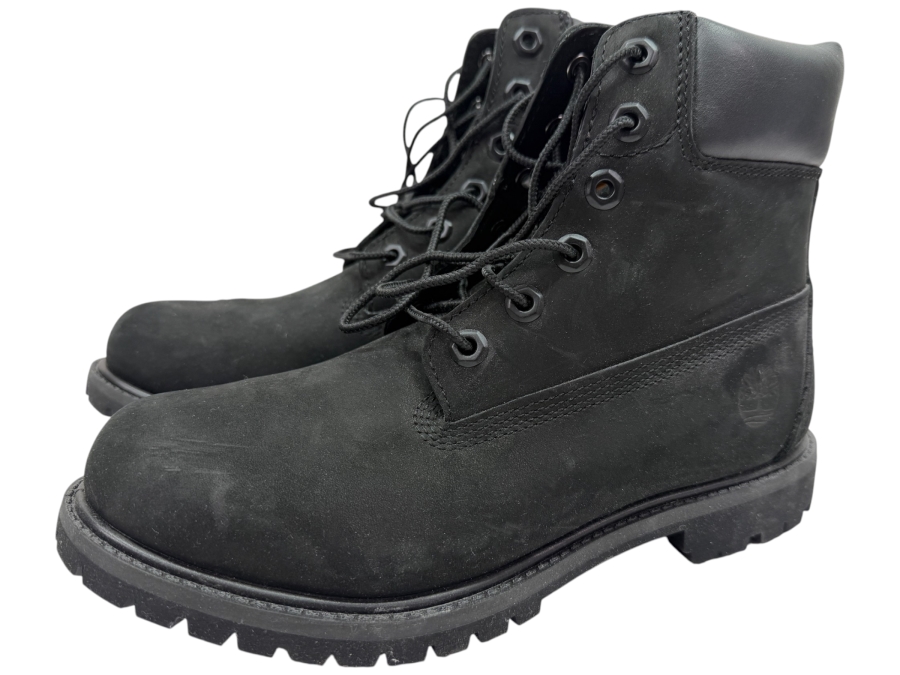 Women's Timberland Premium 6-Inch Waterproof Boots In Black Nubuck Leather Size 8M (HA)