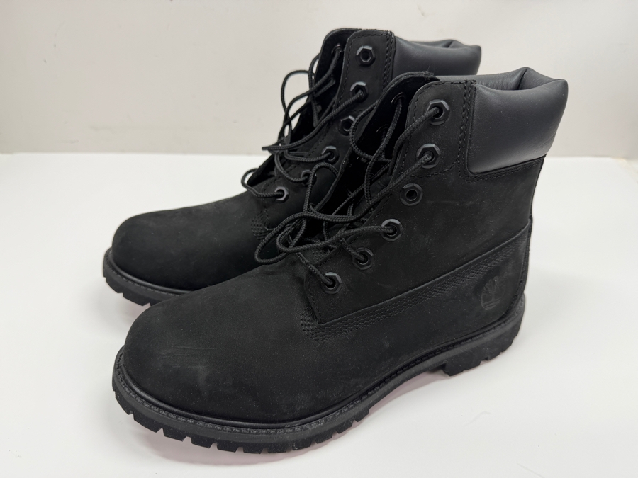 Women's Timberland Premium 6-Inch Waterproof Boots In Black Nubuck Leather Size 8M (HA) [Photo 2]