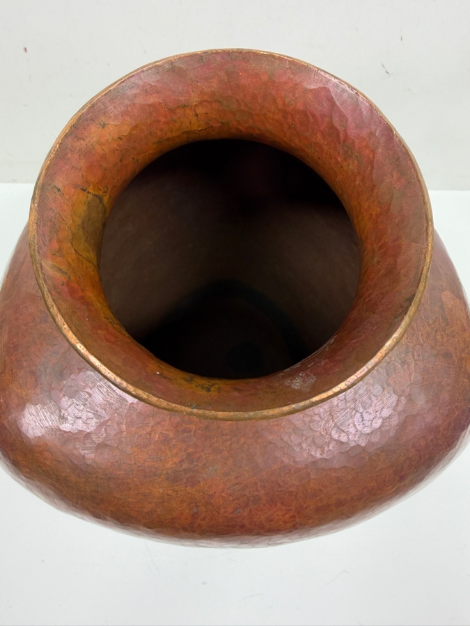 Hand Hammered Copper Triangular Artisan Vase Made In Mexico 12.5H (RSF) [Photo 6]
