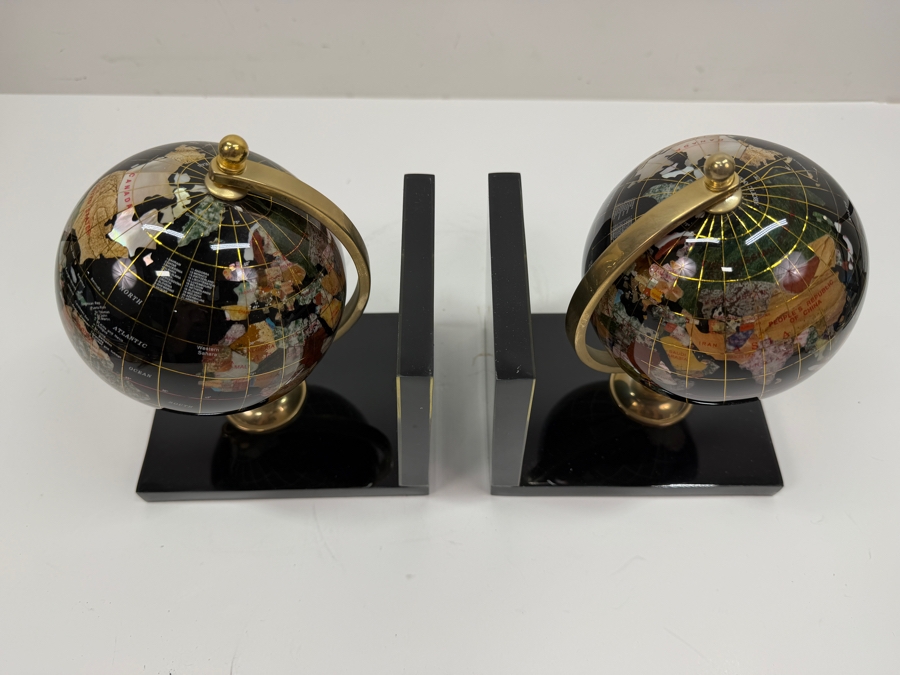 Decorative Gemstone World Globe Bookends 12W X 4D X 7.5H (RSF) [Photo 5]