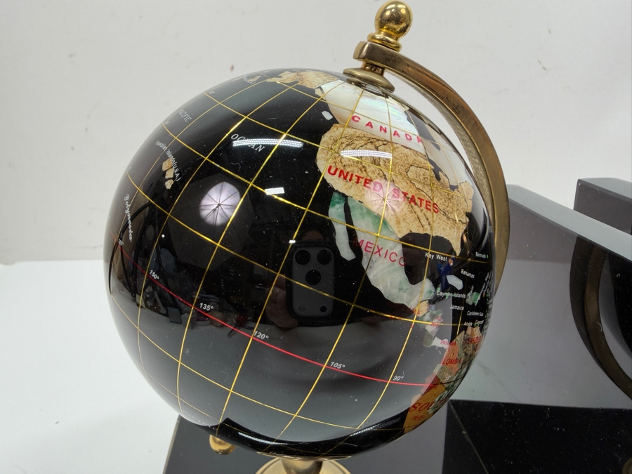 Decorative Gemstone World Globe Bookends 12W X 4D X 7.5H (RSF) [Photo 3]