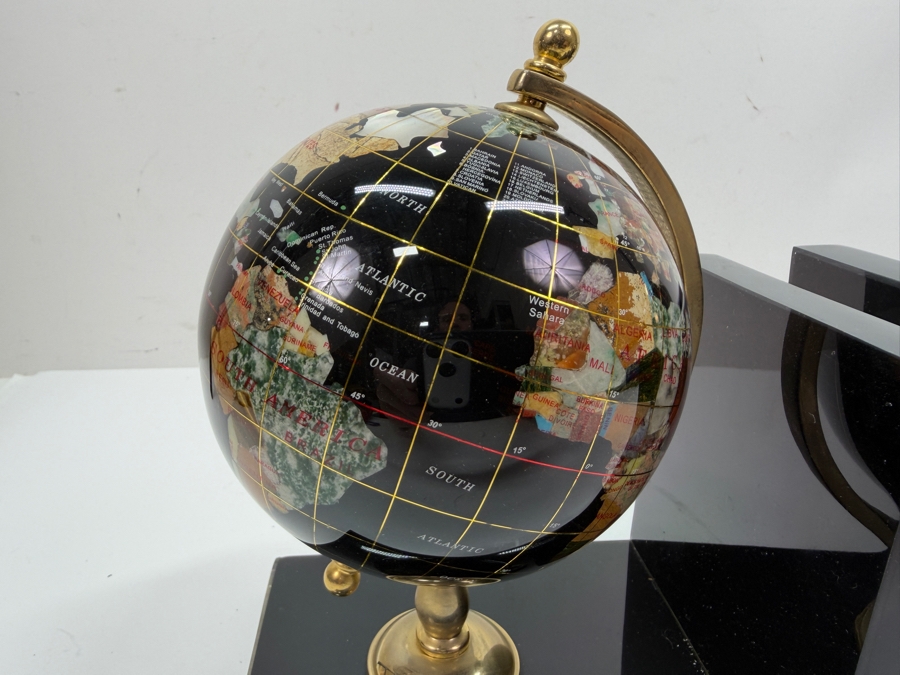 Decorative Gemstone World Globe Bookends 12W X 4D X 7.5H (RSF) [Photo 4]